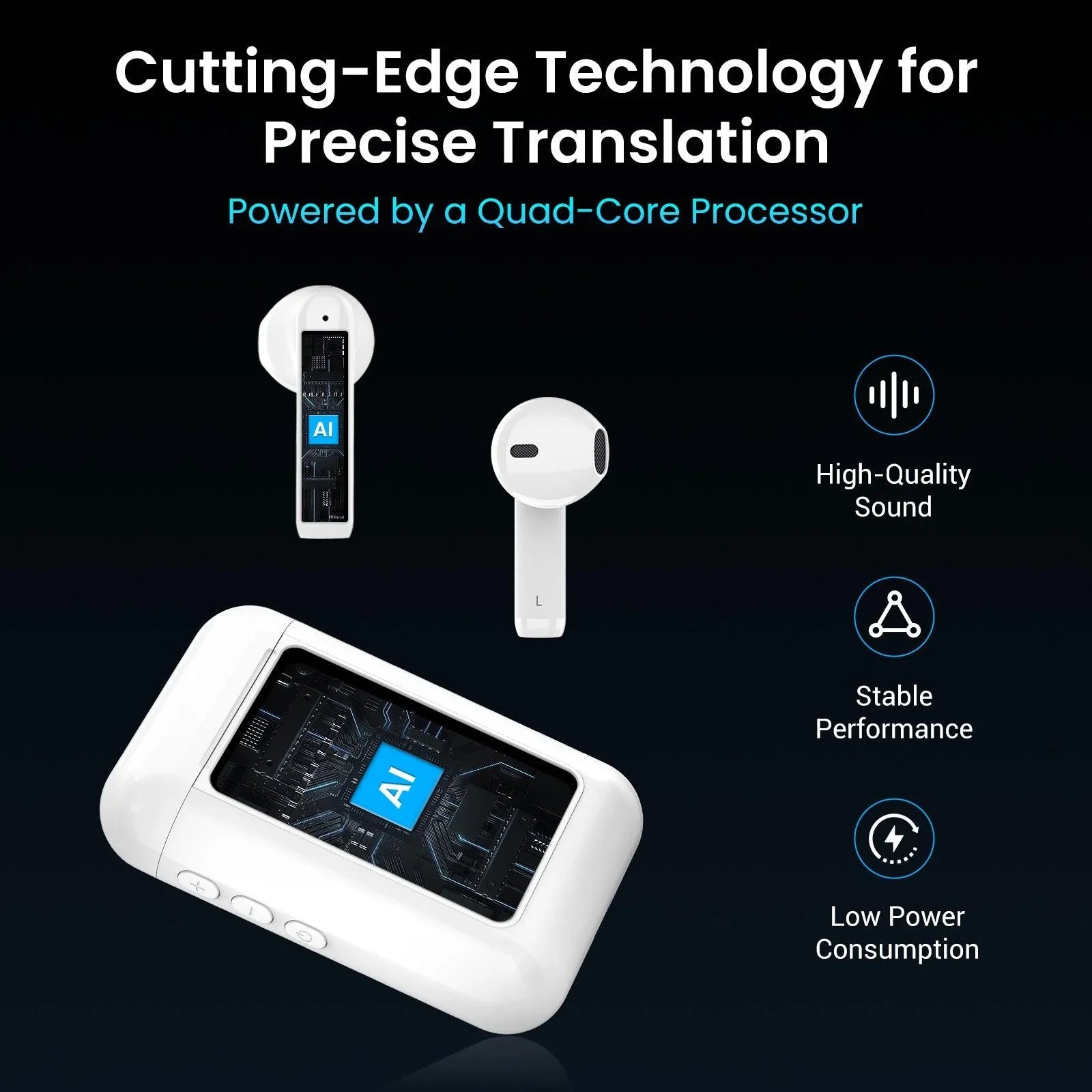 Wooask® A8 AI Language Translator Earbuds Powered by ChatGPT - WOOASK