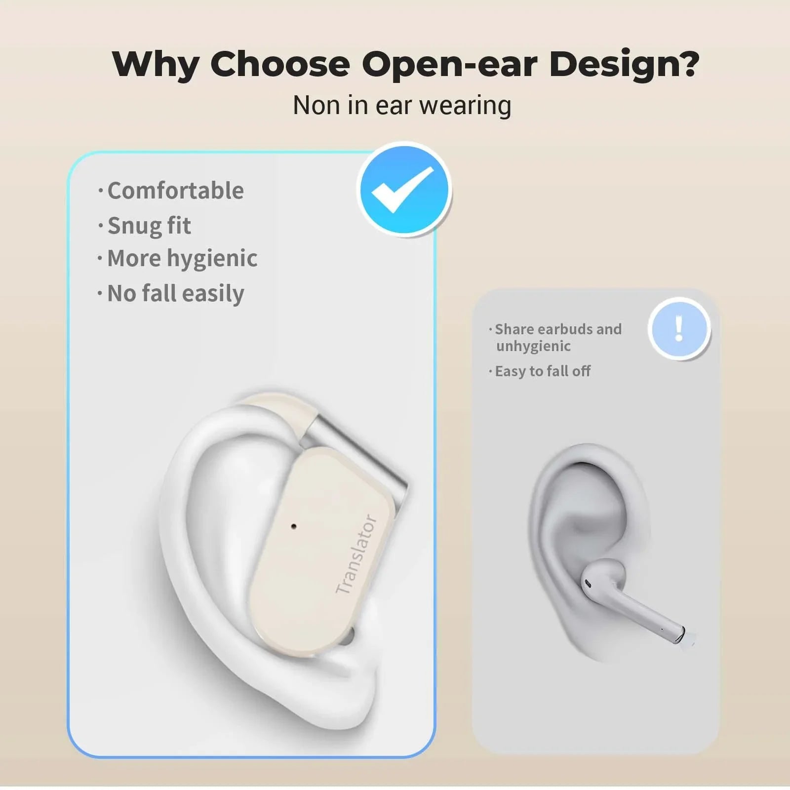 Wooask® M9 Open Ear Language Translator Earbuds - WOOASK