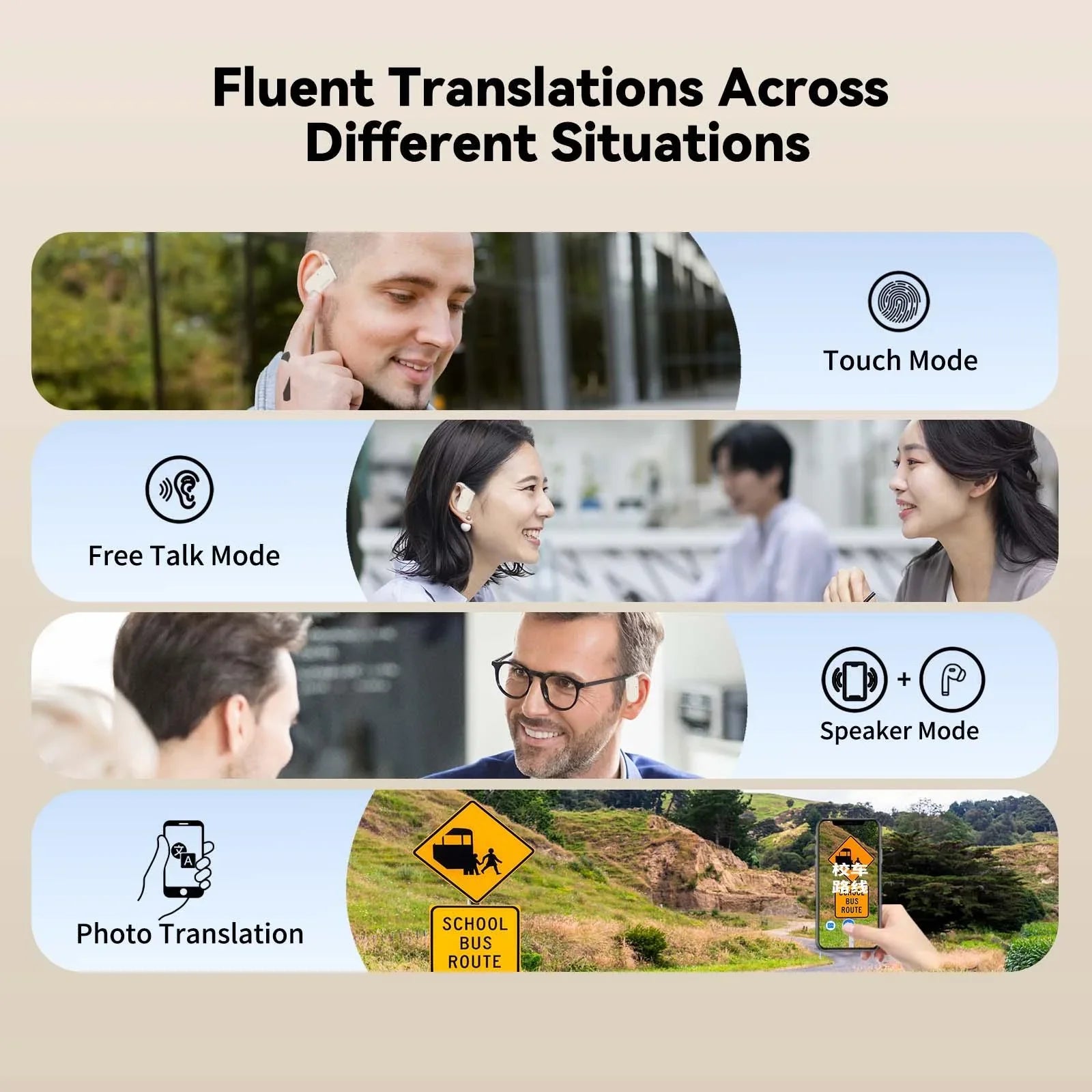 Wooask® M9 Open Ear Language Translator Earbuds - WOOASK