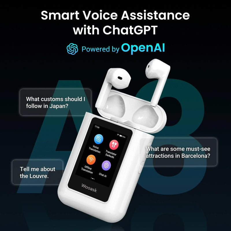 Wooask® A8 AI Language Translator Earbuds Powered by ChatGPT - WOOASK