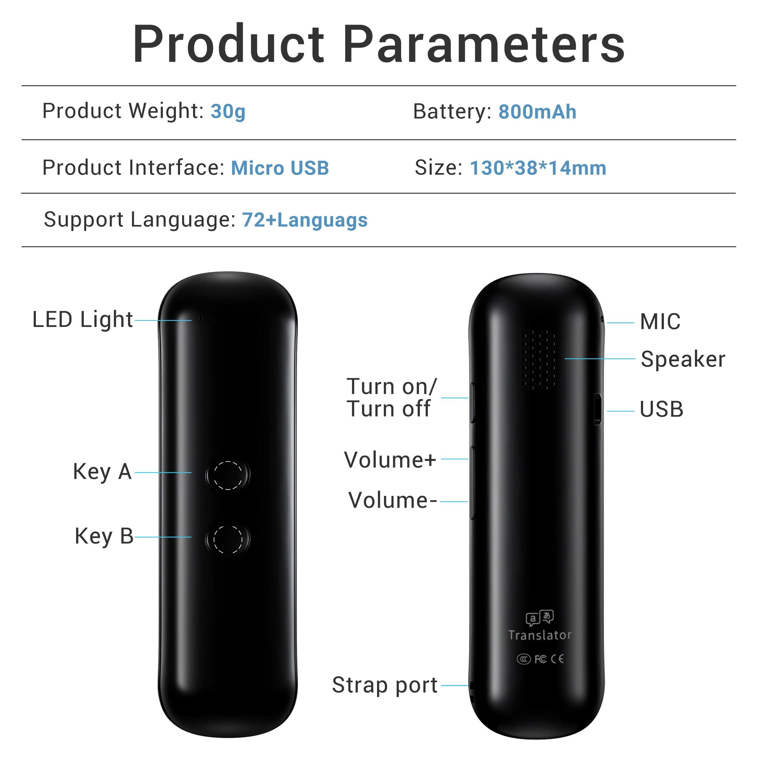 Wooask® G5 Pro Offline Language Translator Device - WOOASK